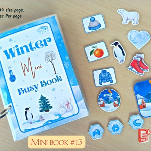 Winter Mini Busy Book for Kids PRINTABLE Toddler Learning Binder Preschool Homeschool Activities