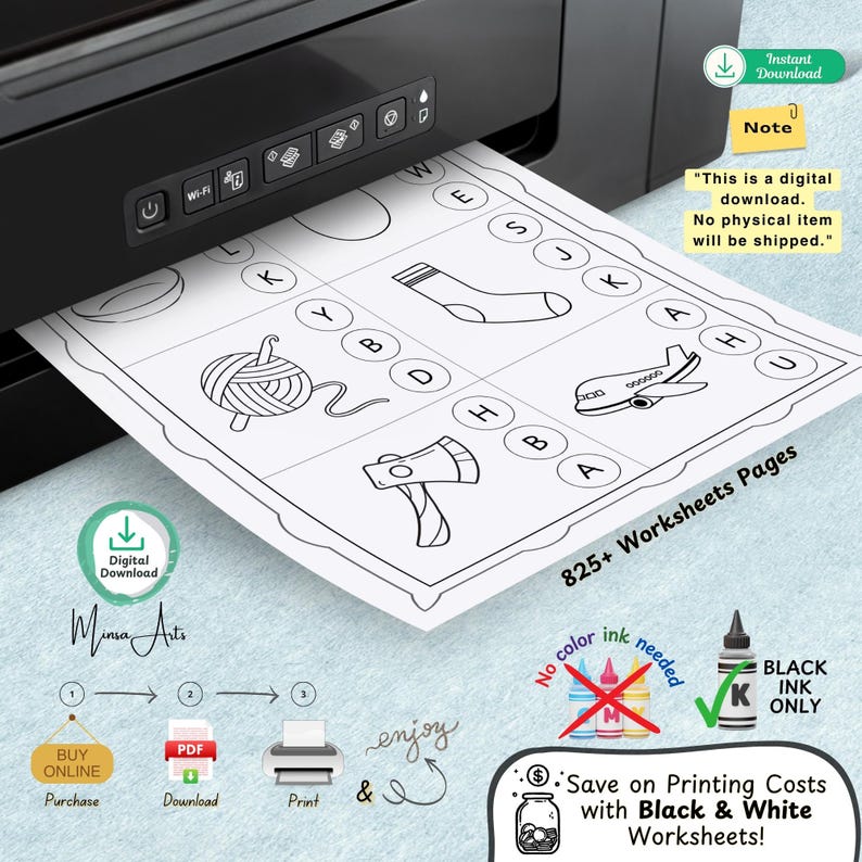 Kindergarten Busy Book Printables – Alphabet, Math, and Shapes Activities