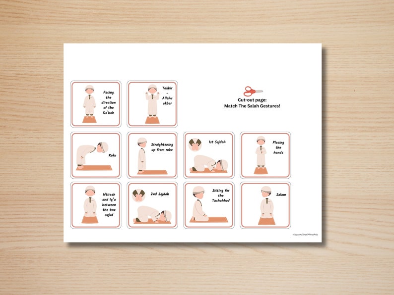 Little Muslims Interactive Salah Learning Activity for Kids Printable Namaz Prayer Steps
