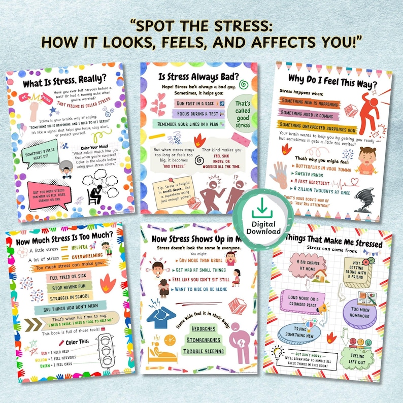 Mindfulness and calm down strategies worksheets for children SEL learning