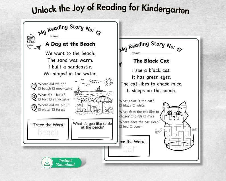 Kindergarten Reading Worksheets | Fun Phonics, Vocabulary, and Comprehension Activities for Kids