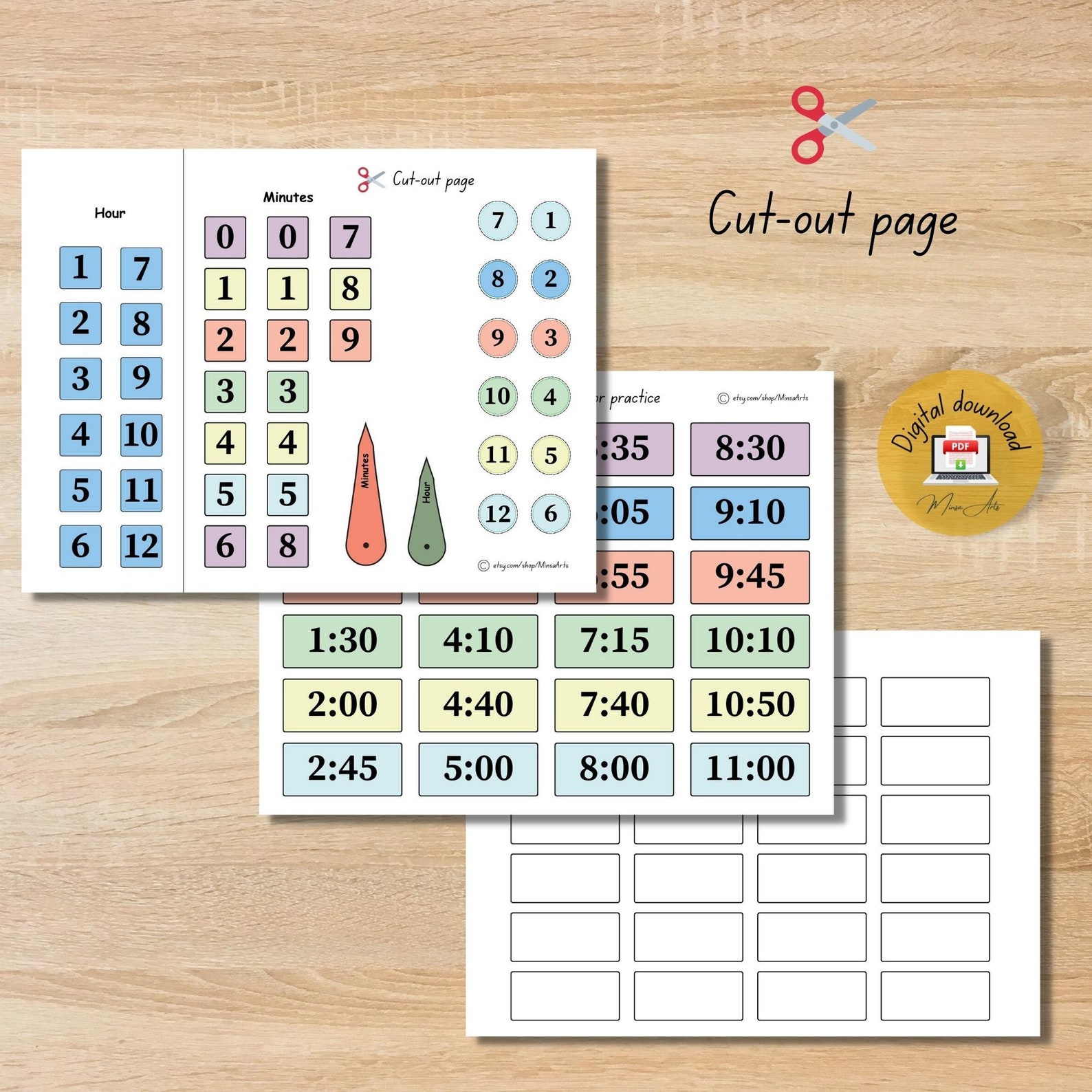 Learn to Tell Time PRINTABLE Clock for Kids | Teaching Tool Early ...