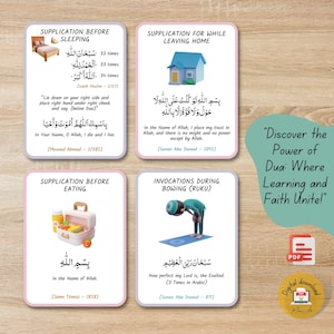 Islamic Dua Flashcards for Kids, Printable Prophets Daily Dua for Children