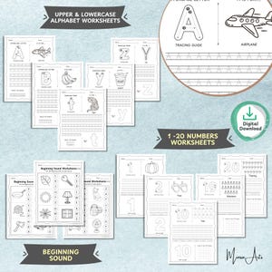 Full year preschool lesson plan and worksheet bundle