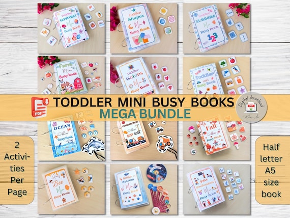 Preschool Mini Busy Books Set: Learning Binder Curriculum (Printable)