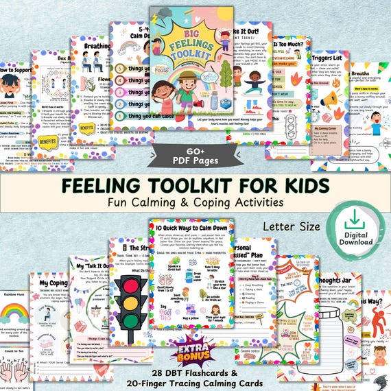 Coping Skills Workbook for Kids PRINTABLE | Emotional Regulation Mindfulness Activities | Calm Down Strategies DBT Cards, SEL Worksheets pdf