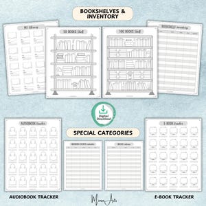 Book review tracker and bookshelf log printable