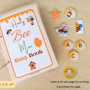 PRINTABLE Honey Bee Mini Busy Book for Toddlers #9 | Watercolor Learning Binder - PDF