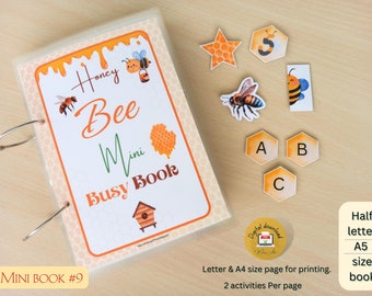PRINTABLE Honey Bee Mini Busy Book for Toddlers #9 | Watercolor Learning Binder - PDF