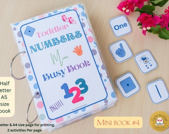 Toddler Numbers Mini busy book #4 | PRINTABLE Kindergarten Pre-k Numbers matching Preschool Homeschool Worksheets - PDF