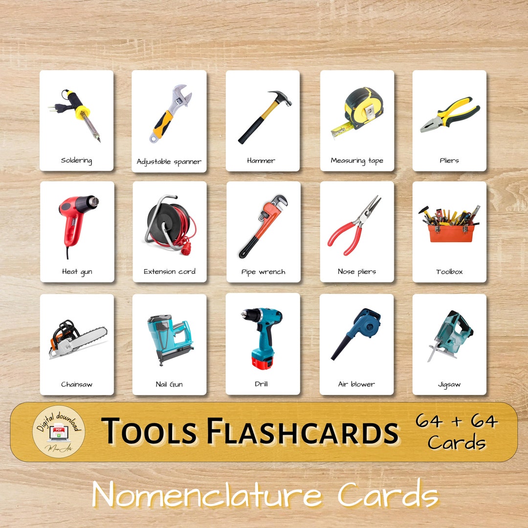 Tools & Equipment Flashcards REAL PICTURE Nomenclature Flash Etsy