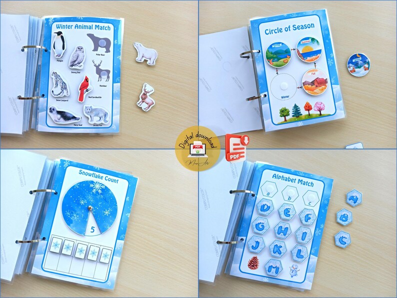 PRINTABLE Winter Mini Busy Book for Kids Toddler Learning Binder ...