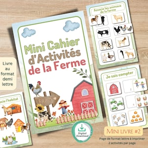Cahier d’Activités de la Ferme à Imprimer – PDF |忙しい本 Aquarelle pour Tout-Petits、Maternelle et Pré-scolaire