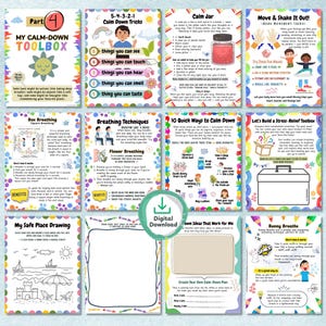 Printable DBT cards for children with stress relief and coping strategies