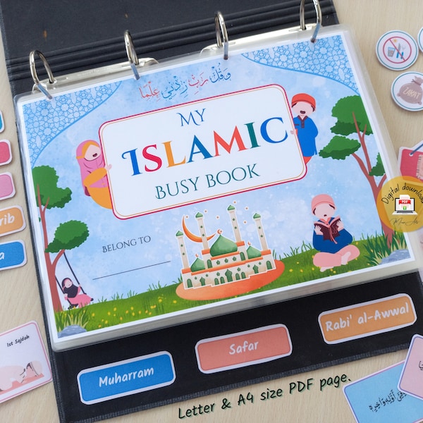 My Little Islamic Busy Book, Printable Muslim toddler Binder Worksheets, Ramadan Activity, Learn Islam - PDF