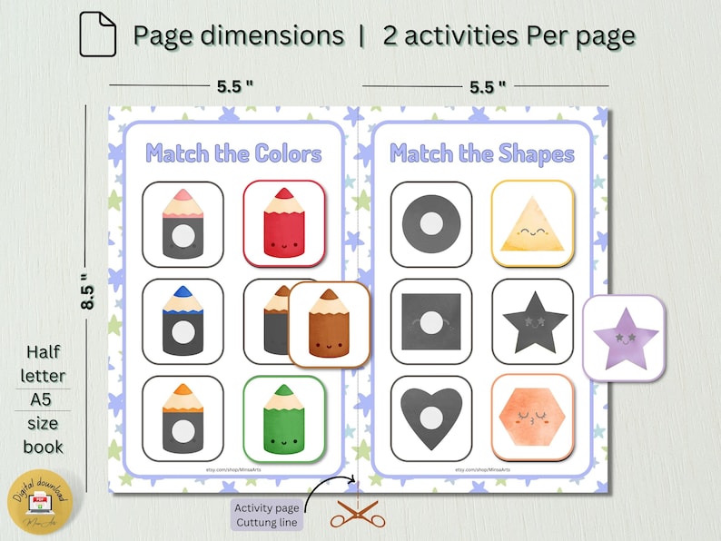 Toddler Mini Busy Book: Matching Games (digital Download) - Etsy