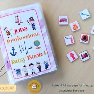 Professions Emplois Mini livre occupé1 #7 | Aide communautaire à imprimer pour les tout-petits, classeur occupé | Matériel préscolaire pour l'école à la maison - PDF