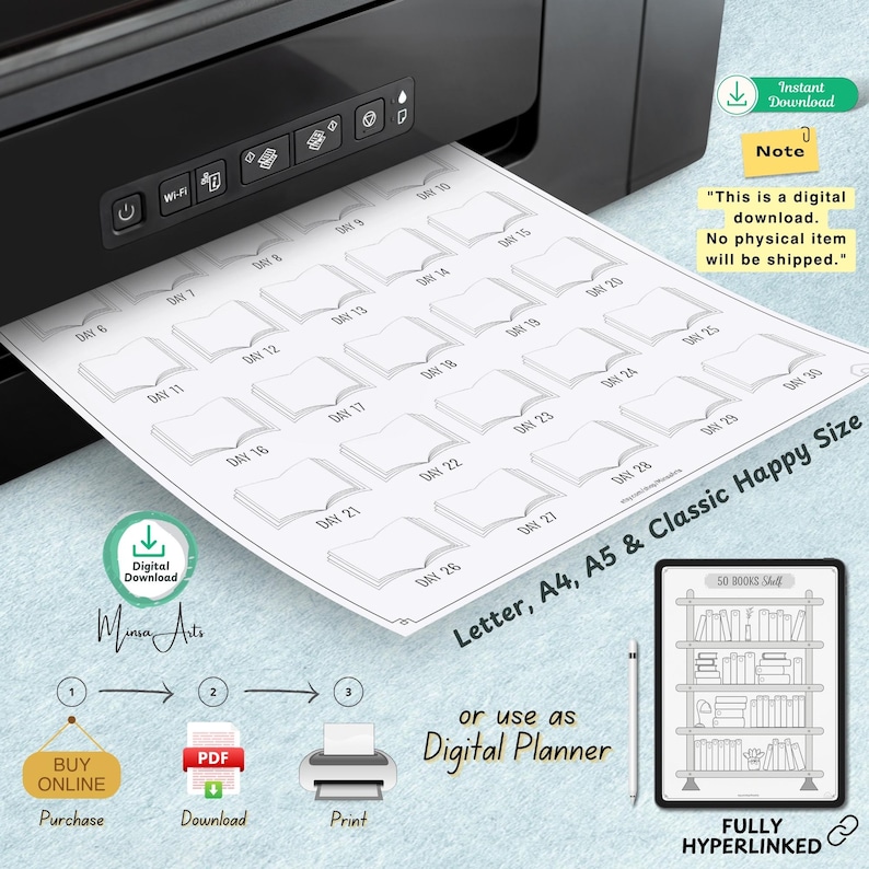 Comprehensive reading log and book tracker for digital use