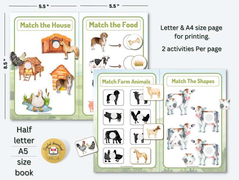 Interactive farm animal busy book for toddlers