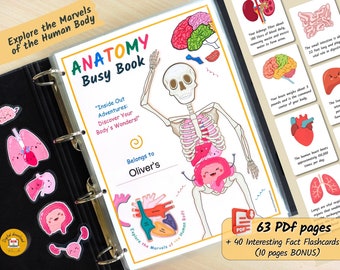 Human Anatomy Busy Book PRINTABLE Human Body Worksheets | Preschool Curriculum, Homeschool Toddler Learning Binder - PDF