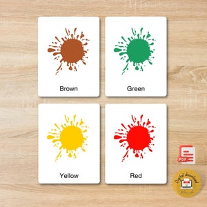 Color Flashcards Nomenclature PRINTABLE Text Editable Montessori Cards ...