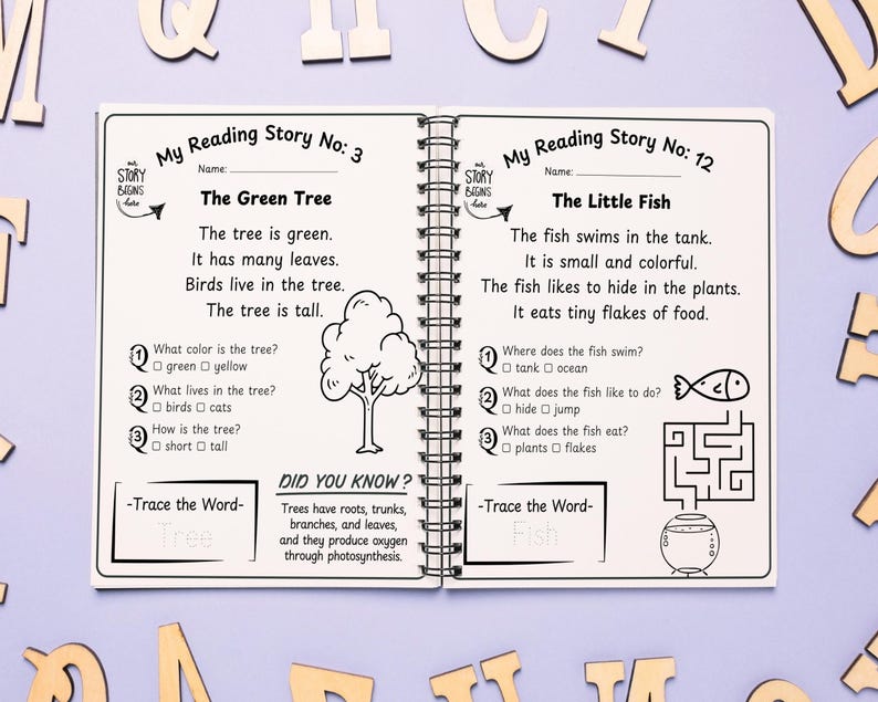 Kindergarten Reading Worksheets | Fun Phonics, Vocabulary, and Comprehension Activities for Kids