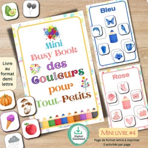Mini Busy Book des Couleurs pour Tout-Petits | Apprendre, Trier et Associer les Couleurs PDF Imprimable pour Maternelle et École à la Maison
