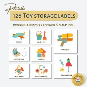 Toy Storage Labels with Pictures: Visual Bin Organization (Digital Download)