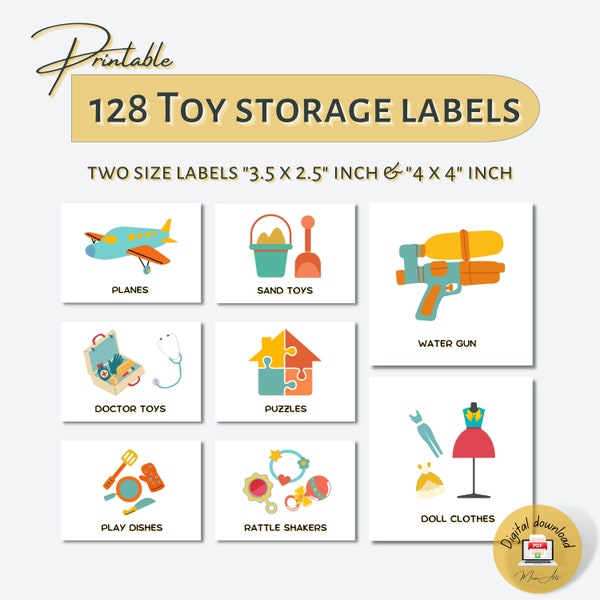 Étiquette de rangement de jouets avec images Étiquettes de rangement de jouets Trofast 128 étiquettes visuelles