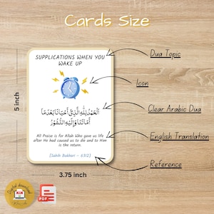 Islamic Dua Flashcards for Kids, Printable Prophets Daily Dua for Children