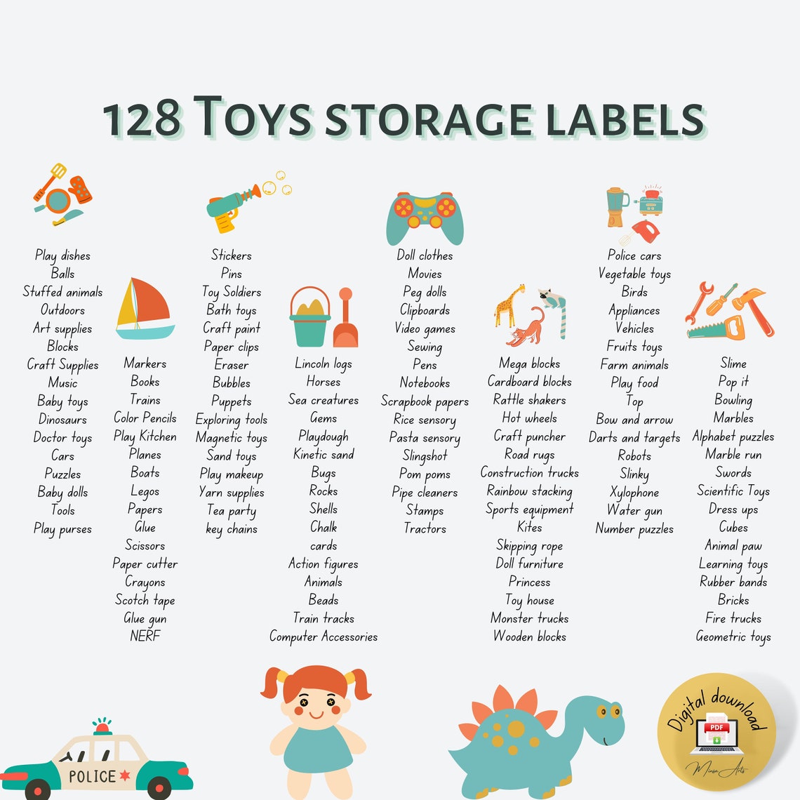 Toy Storage Label With Pictures Toys Storage Bin Trofast Etsy