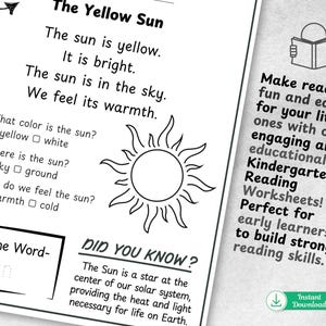 Kindergarten Reading Worksheets | Fun Phonics, Vocabulary, and Comprehension Activities for Kids