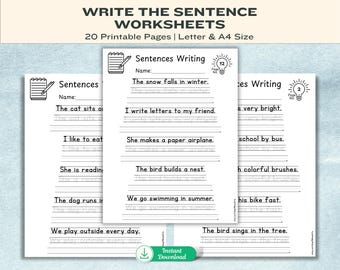 Sentence Writing Practice: 1st-4th Grade Worksheets (PDF)