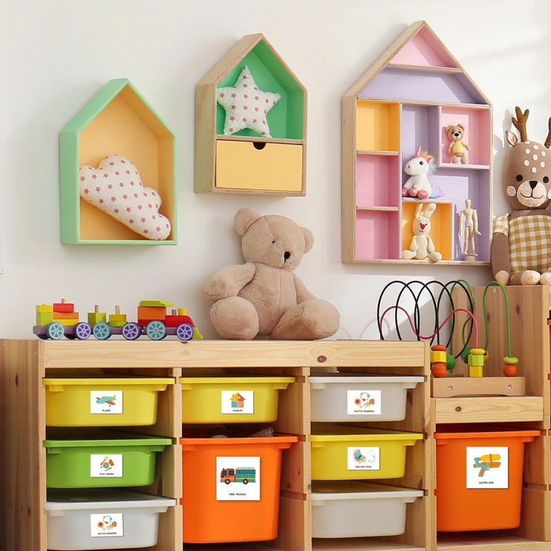 Toy Storage Label With Pictures Toys Storage Bin Trofast Etsy