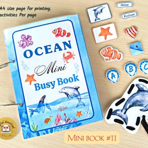 PRINTABLE Interactive Ocean Mini Busy Book for Kids -Toddler Sea Learning Activity - Marine Life Exploration - PDF