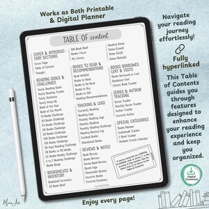 Comprehensive reading log and book tracker for digital use