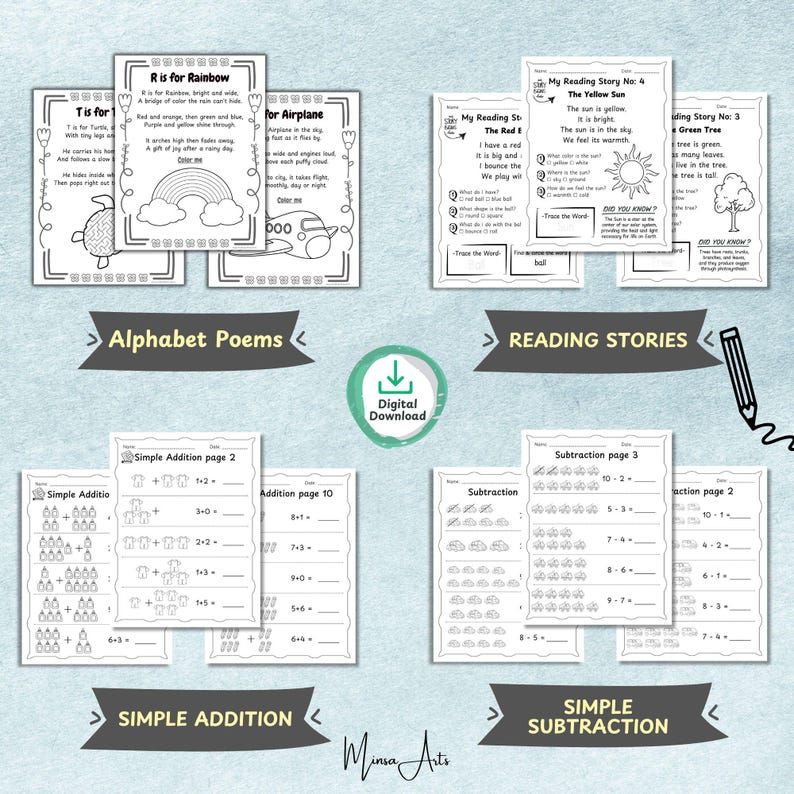 Preschool worksheets and structured lesson plans for teachers
