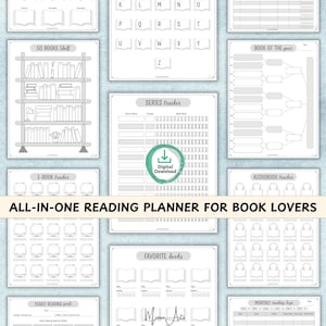 Digital and printable reading journal with challenges