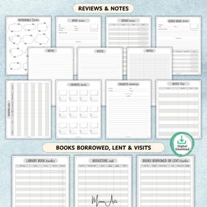 Reading planner with reviews, challenges, and bookmarks