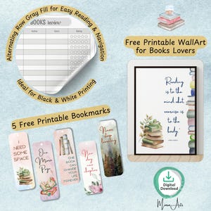 Reading planner with reviews, challenges, and bookmarks