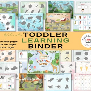 Cartable d'apprentissage pour tout-petits | Cahier d'exercices aquarelle d'activités préscolaires à imprimer - PDF