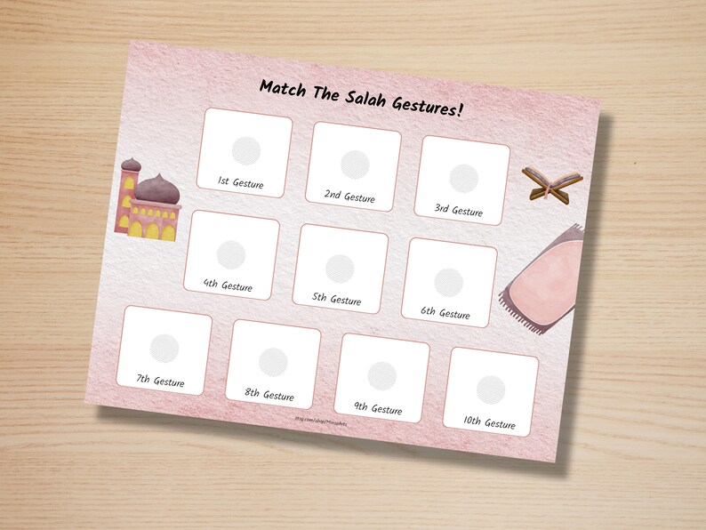 Little Muslims Interactive Salah Learning Activity for Kids Printable Namaz Prayer Steps