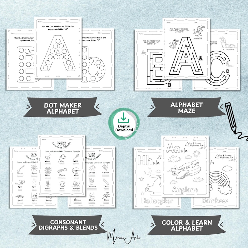 Early Learning Printable Pack – 825+ Pages of Toddler Activities