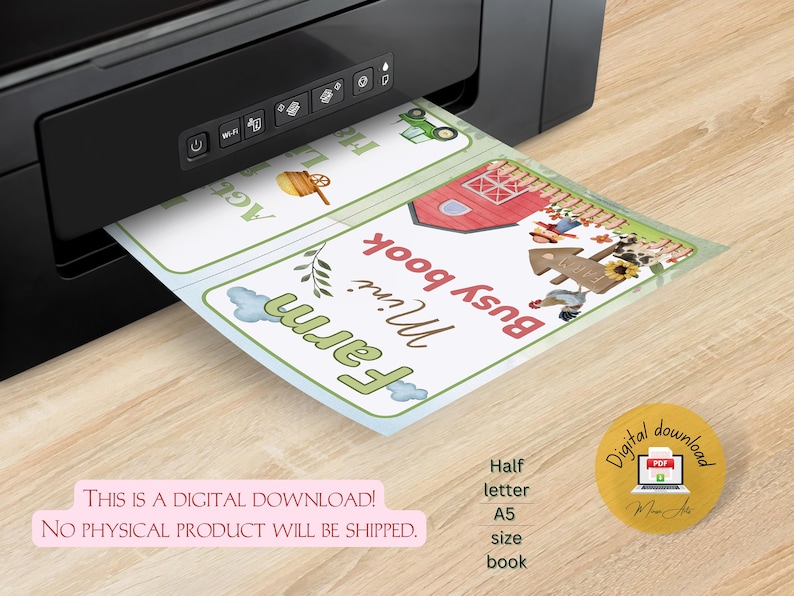DIY printable farm busy book for children