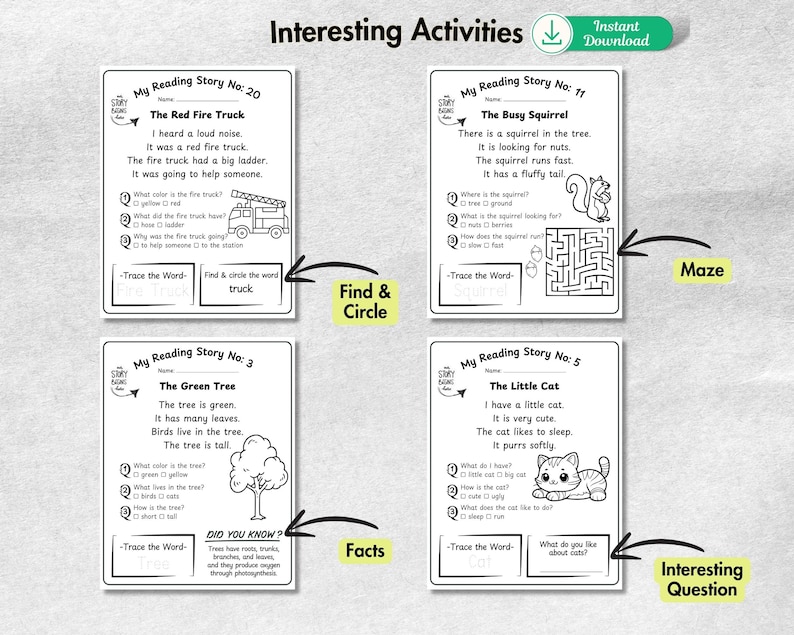 Kindergarten Reading Worksheets | Fun Phonics, Vocabulary, and Comprehension Activities for Kids