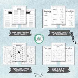 Preschool Printable Workbook – Montessori-Based Learning for Toddlers & Kindergarten