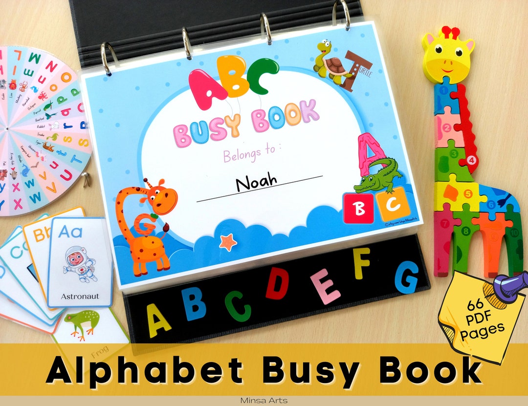 Alphabet Busy Book, ABC Quiet Book, Toddle Learning Binder, Printables Activities, Preschool
