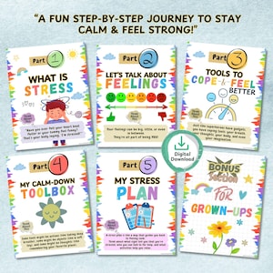Coping skills activities and mindfulness journal pages for kids printable