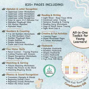 Mega 825+ Page Preschool Workbook – Printable Educational Bundle for Kids