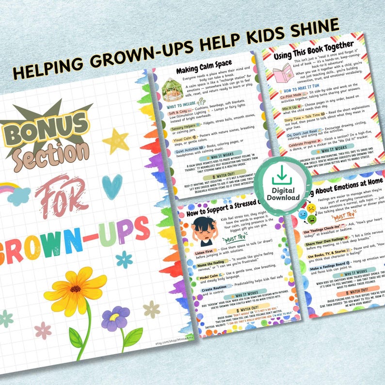 Mindfulness and coping workbook for kids with emotional support activities
